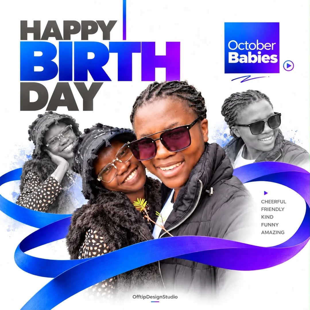 Colourful birthday poster graphic design